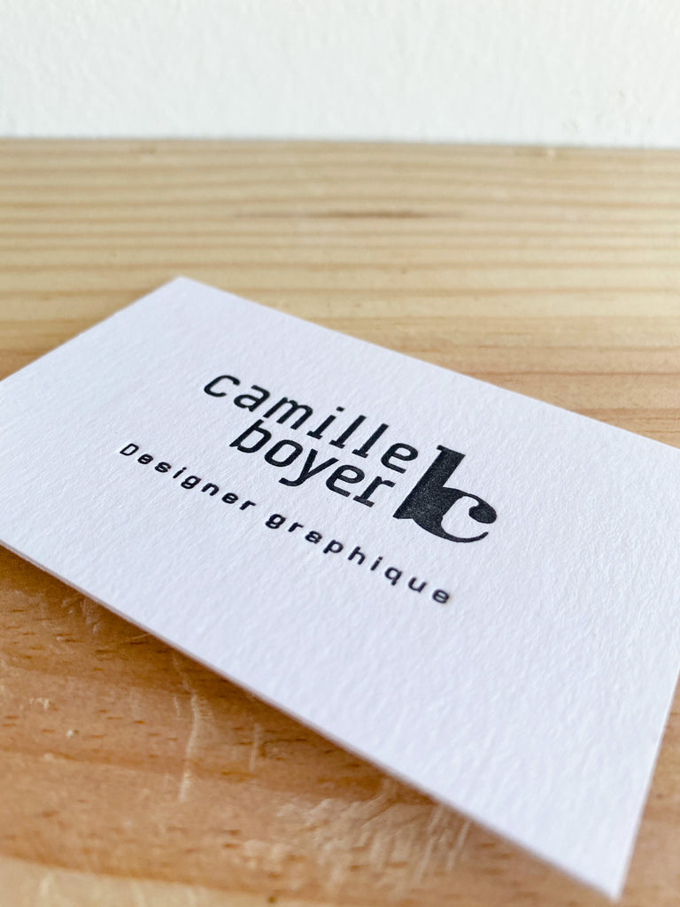 Cartes de visite letterpress papier blanc touché 100 % coton couleurs chaudes
